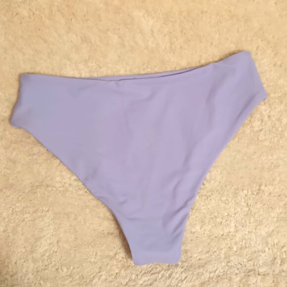 NWOT~SHEIN Two Toned Purple Tie Dye Print Surplice Neck Bikini Set Size: Medium - Picture 5 of 10